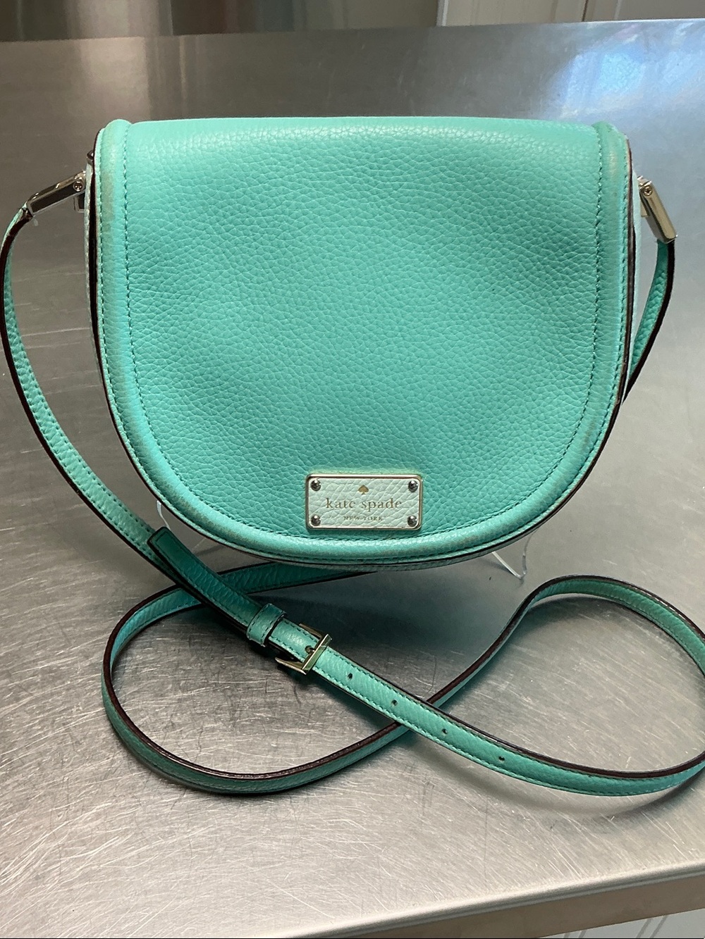 Kate Spade New York  Aqua Oliver Street Lilly pebbled leather purse